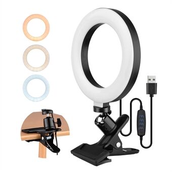 USB Desktop Laptop Invullicht 16cm Selfie Ring Light 3 Kleur Verstelbaar Videolicht voor Live Streaming, Online Onderwijs