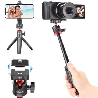 Smart R078 Mini 3-sectie telescopische kolibrie Quick met Universal 1/4 schroef voor camera-smartphone