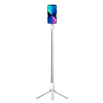 KH5S uitschuifbare draagbare mobiele telefoonstandaard Livestream Bluetooth Selfie Stick- Stand met achtergrondverlichting (1,3 m)