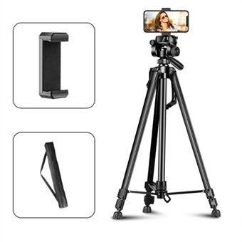 1.5m draagbare aluminiumlegering draagbare telefoonstandaard 360-graden roterende Stand camerahouder voor fotografie / live streaming