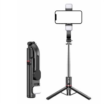 L13d 1160 mm Dual Fill Lights-versie - Draadloze, dimbare multifunctionele, uitschuifbare Selfie Stick Selfie Stand