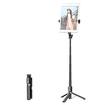 P40L Aluminium Telescopische Stand Bluetooth Afstandsbediening Selfie Stick Met Dubbele Telefoon Houder (Geen Invullicht)