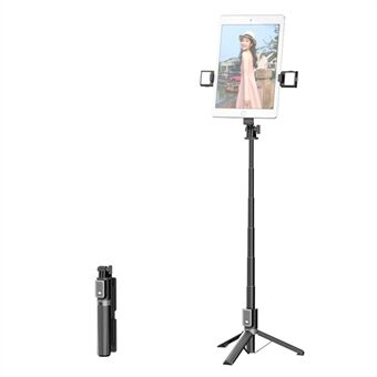 P40L-V2 Bluetooth-afstandsbediening Stand Stick met dubbele telefoonhouder Telescopische statiefstandaard (dubbel vullicht)