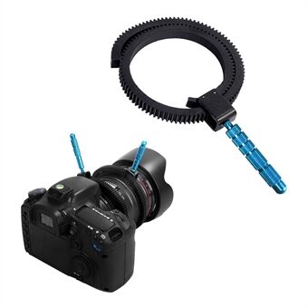 Verstelbare rubberen Follow Focus Gear Ring -riem met aluminium handgreep voor SLR DSLR-camera