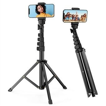 1.6m Draagbare Aluminium Statief Camera Telefoon Houder Stand Fotografie Statief met Telefoon Clip en Bluetooth Sluiter