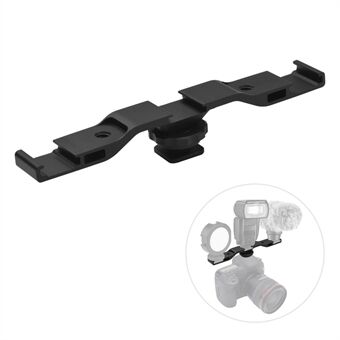 Triple Cold Shoe Extension Bar Universal Cold Shoe Mount Bracket Plate Adapter met 1/4 schroefgat voor microfoon / video-opname / livestream