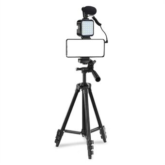 K-05LM Vlogging Kit met microfoon 36 LED-lampjes Bluetooth Remote Smart Phone Holder Stand