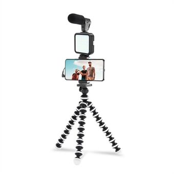 KIT-03LM Mobiele telefoon Fotografie Live streaming Accessoires Set Video-invullicht Microfoon Flexibele standaard