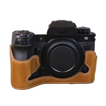 Voor Fujifilm X-H2s PU Leer Anti- Scratch Camera Bodem Cover Grote Opening Ontwerp Beschermende Half Body Case: