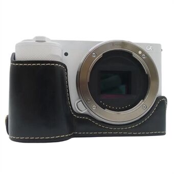 Voor Sony ZV-E10 Camera Bodem Case Anti- Scratch PU Lederen Half Beschermhoes met Batterij Opening Ontwerp: