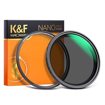 K&F CONCEPT KF01.1854 Nano-X 82 mm ND2-ND32-filter 1-5 stops Magnetisch variabel 28 meerlaagse coatings Waterbestendig cameralensfilter met neutrale dichtheid