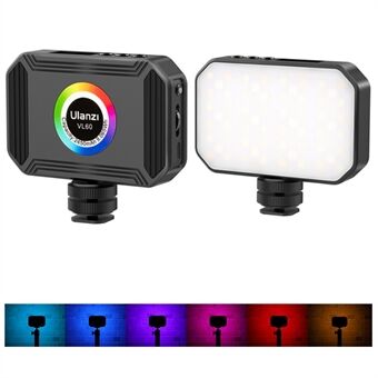 ULANZI VL60 Mini Pocket RGB-videolamp Draagbare magnetische LED-camera Invullicht voor fotografie