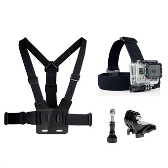 4 in 1 accessoireset met borstband, hoofdband voor GoPro Hero 4/3+/3/2/1 SJ4000/5000/6000/Xiaomi Yi