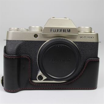 PU lederen camera halve hoes voor Fujifilm Fuji X-T200 / XT200
