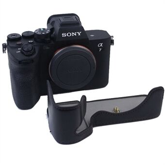 PU-lederen camerabodem Beschermende halve bodycover voor Sony A7M4/A1/A7S III/A7S3-camera