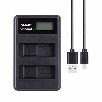 LCD scherm Dual-Channel EN-EL14 / EN-EL14a USB acculader voor Nikon P7800 P7700 P7100 etc.