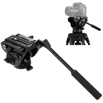 PULUZ Head Stand Pan Head , 360 ° draaibare hydraulische dempingskop met 1/4 "en 3/8" schroef voor DSLR-camera, camcorders - zwart