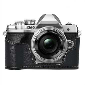 Voor Olympus OM-D E-M10 Mark III Camerabehuizing Textuur Leren Onderkant Behuizing Gemakkelijk te Vervangen Batterij