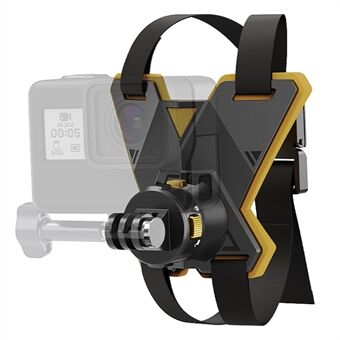 JX-XBDO1-MM Voor GoPro Actiecamera Helm Kin Houder Strap met Magnetische Basis + Mini-adapter + Telefoonclip