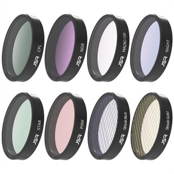 JUNESTAR JSR-1013-23 KB-8IN1 Multi-Coated Filter Set voor DJI Osmo Action 4 / 3 Oliebestendige waterdichte lensfilters