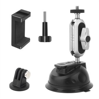 JUNNX JX-GP-07-C Zuignapbevestiging voor GoPro-serie, Insta360 Go3 Actiecamera Autobevestiging met telefoonklem