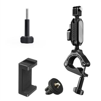 JUNNX JX-GP-10-B Fietsstuurbevestiging met Telefoonclip voor GoPro Hero 11 10 9, DJI Camera Fietsklemhouder met 360-graden Rotatie.