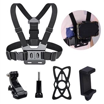 X-3-3 Actiecamera Borstband Gemonteerde riem Borstband met telefoonhouderclips