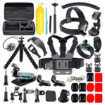 48-in-1 voor GoPro Sport Camera Accessoires Kit Outdoor Hardlopen Fietsen Ski Borst Polsband Hoofdband Mount Onderdelen Set