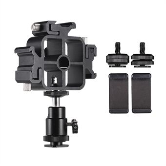 Triple Cold Shoe Mount Paraplu Houder Camera Speedlite Mount Houder Verstelbare Hot Shoe Mount Flash Bracket