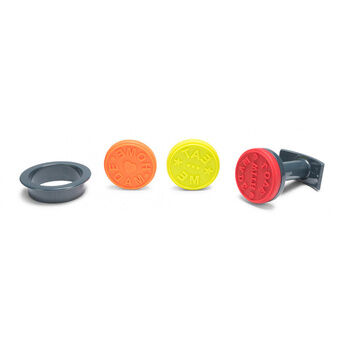 Koekjesstempel 5 cm silicone rood/oranje/geel 5-delig