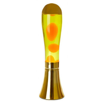 Lavalamp Magma45 x 12 cm aluminium / glas goud / oranje