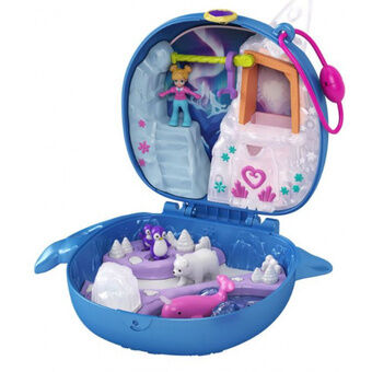 Speelset Polly Pocket Freezin Fun 12,8 cm blauw 6-delig