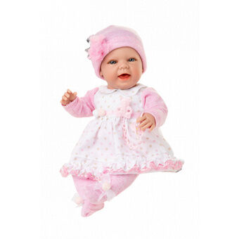 Babypoppenkleertjes Baby Sweet junior vinyl wit/roze